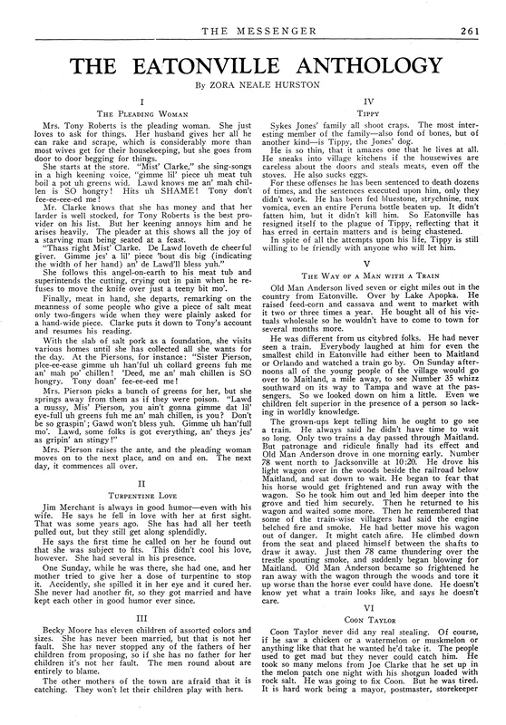 The Eatonville Anthology in The Messenger, September 1926.